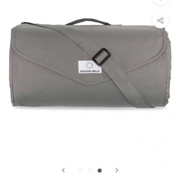Addison Belle NEW SLING/CARRY BAG Gray Wildflower 5X7 outdoor picnic nap Blanket - Picture 3 of 5